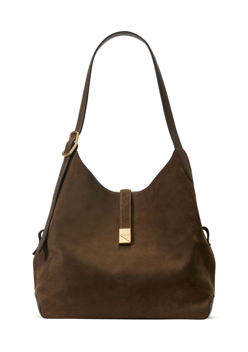 Deco Suede Large Shoulder Bag 