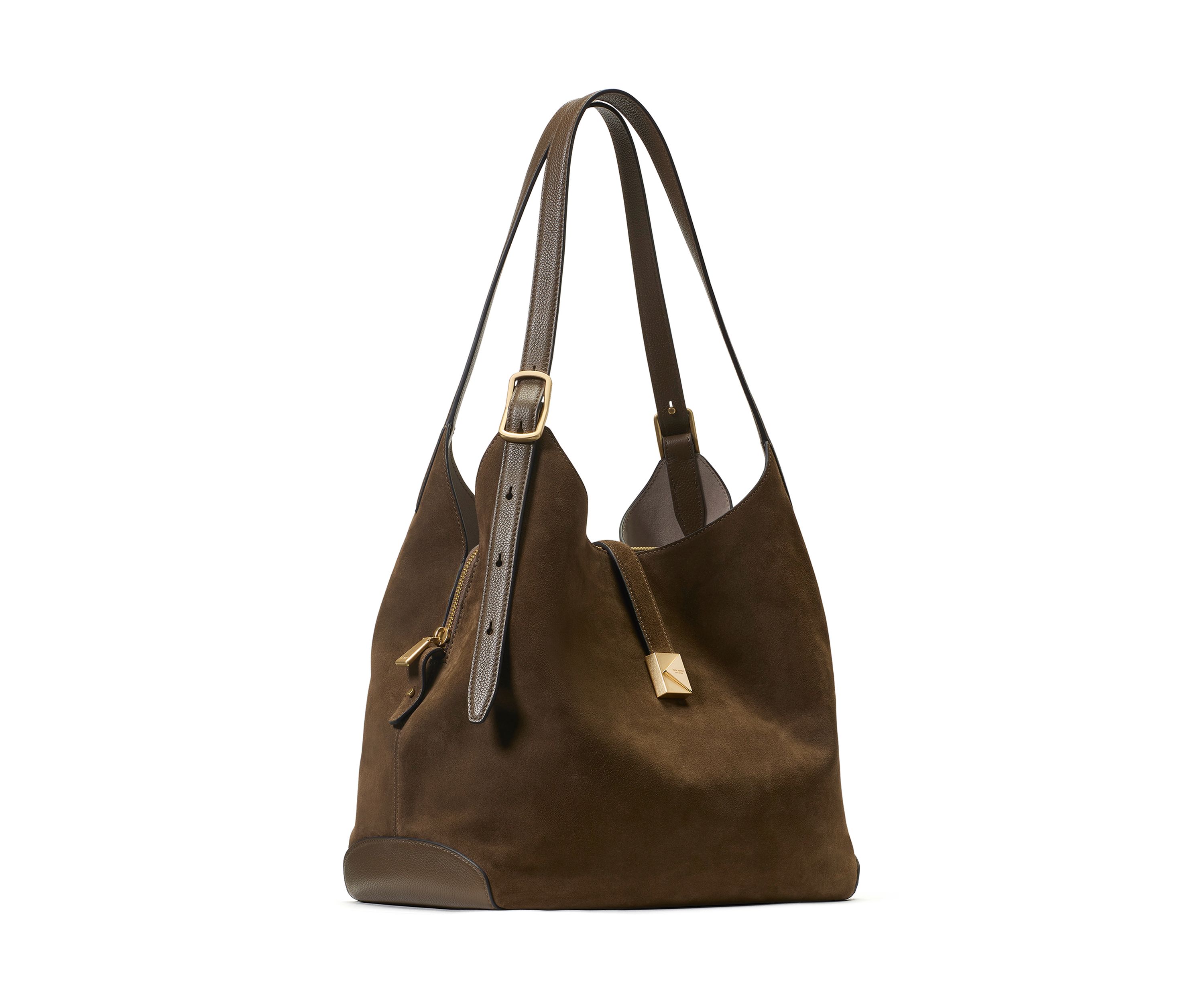 Deco Suede Large Shoulder Bag 