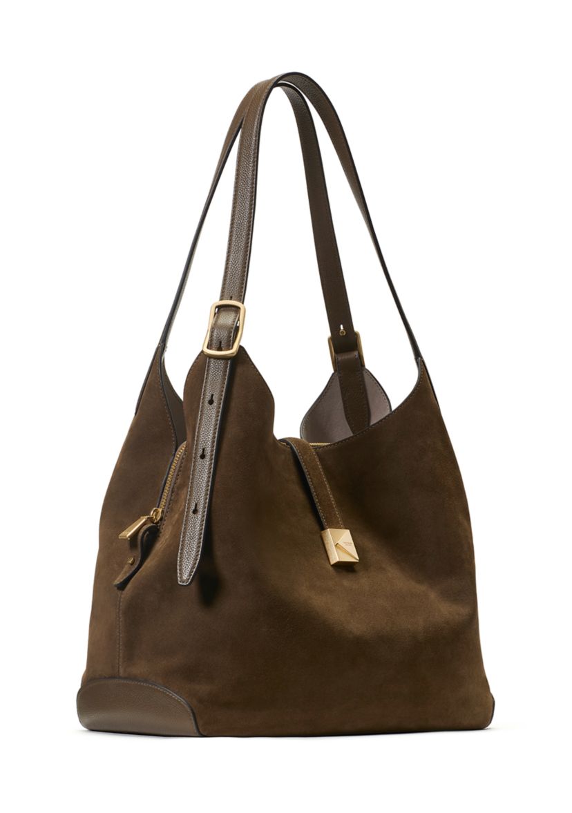 Deco Suede Large Shoulder Bag 
