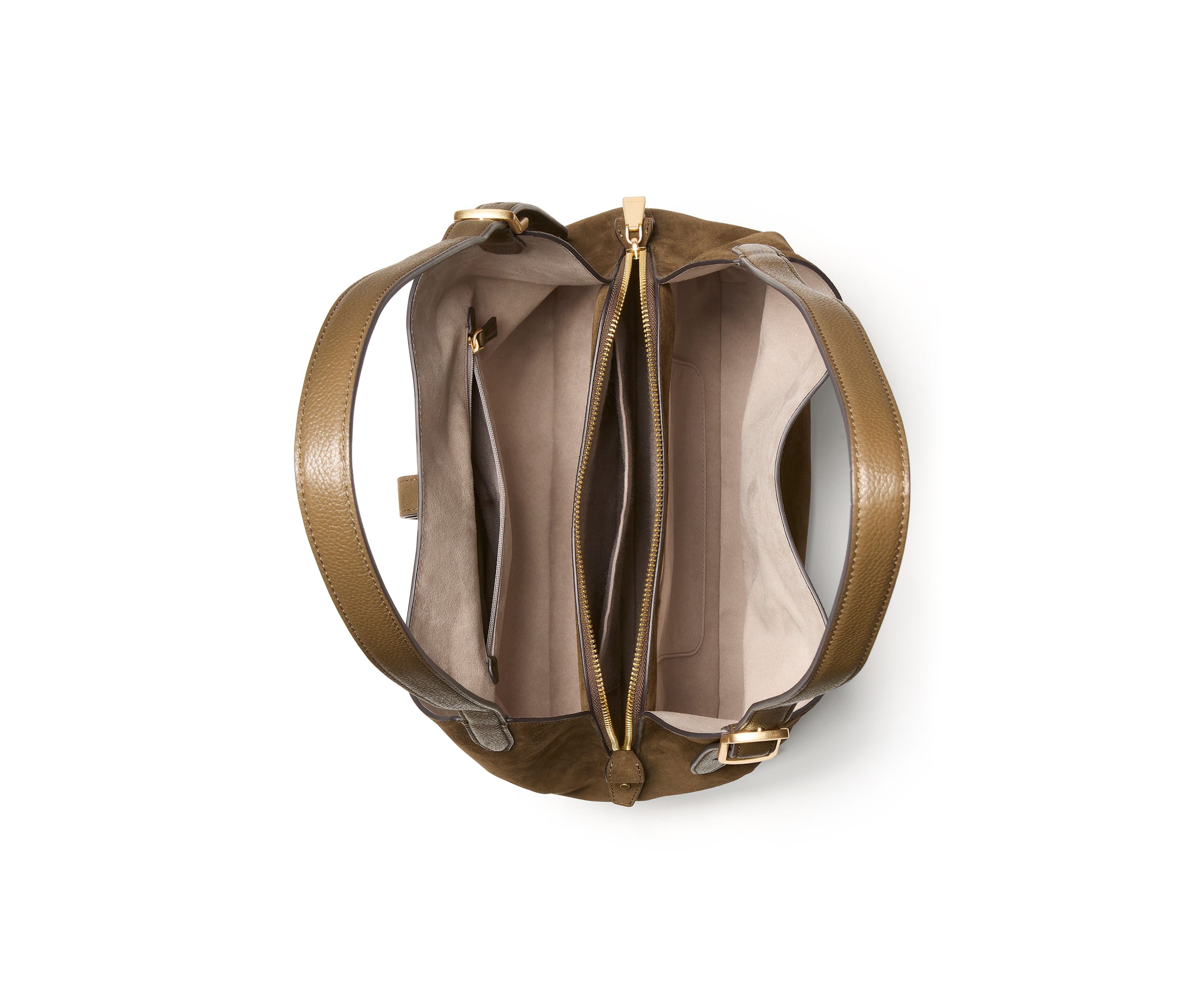 Deco Suede Large Shoulder Bag 