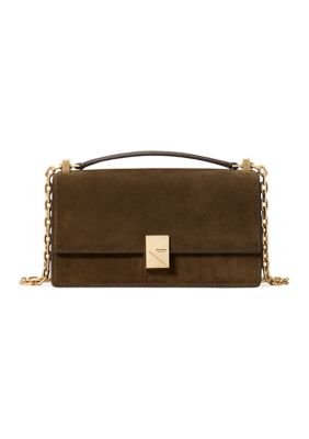kate spade new york Deco Suede Mini Crossbody Bag, Sage