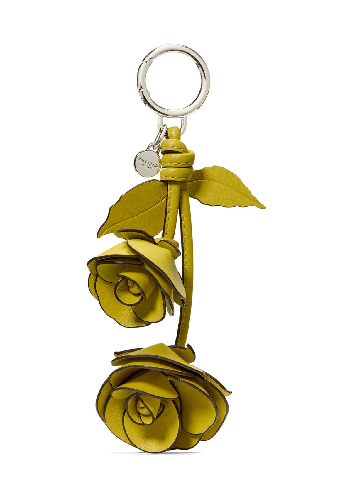 Smooth Leather Stacked Rose Bag Charm 