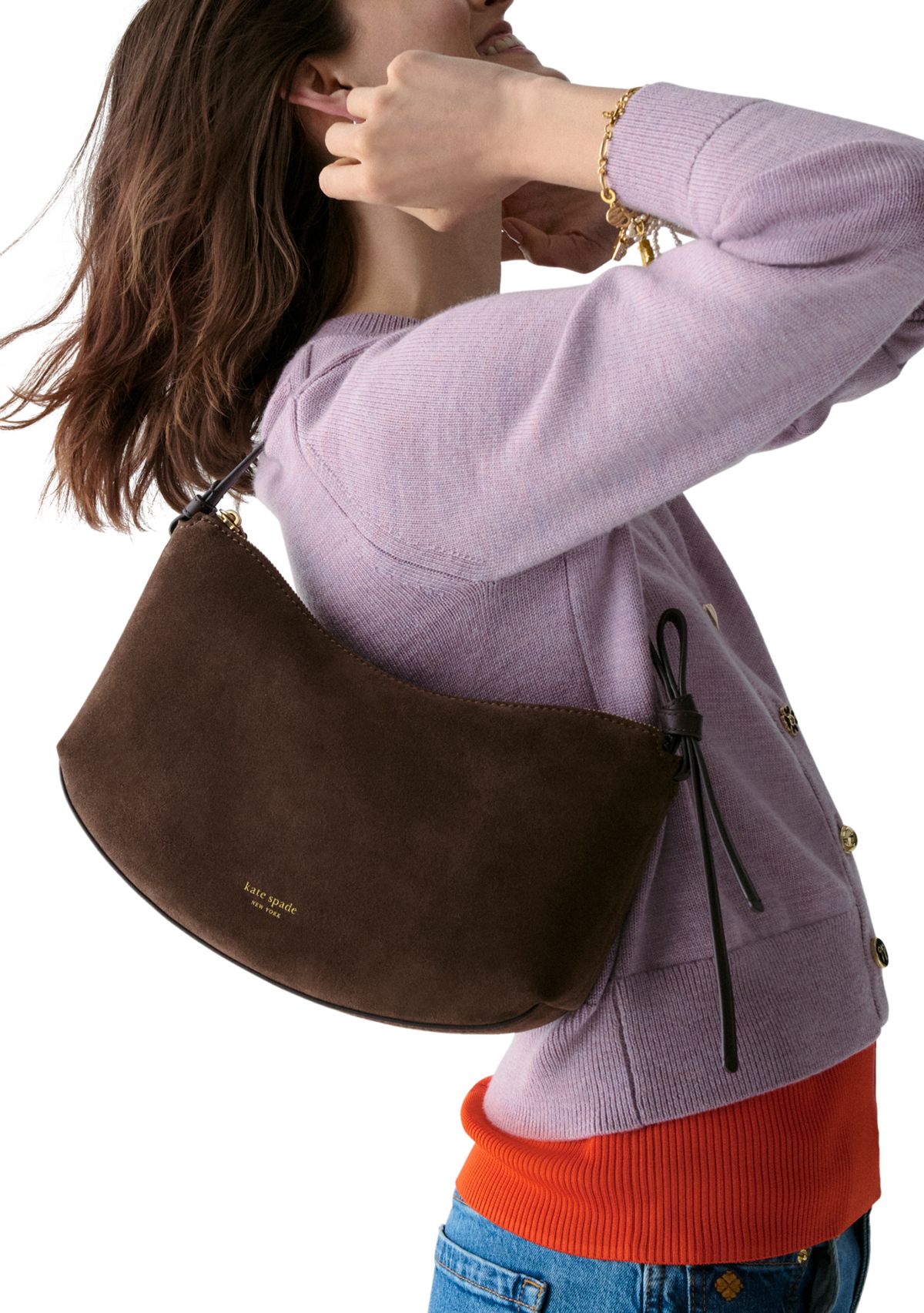 Loop Suede Shoulder Bag