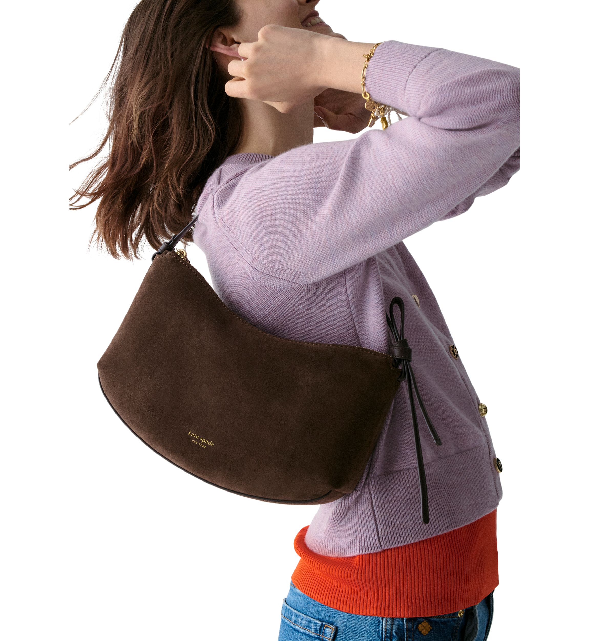 Loop Suede Shoulder Bag