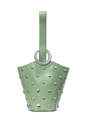 kate spade new york Halo Mini Studded Leather Bucket Bag, Sage