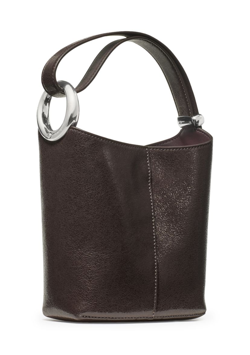 Halo Mini Glazed Donut Leather Bucket Bag 