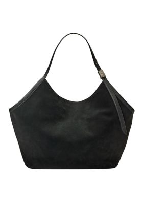 kate spade new york Deco Suede Large Tulip Tote Bag, Black