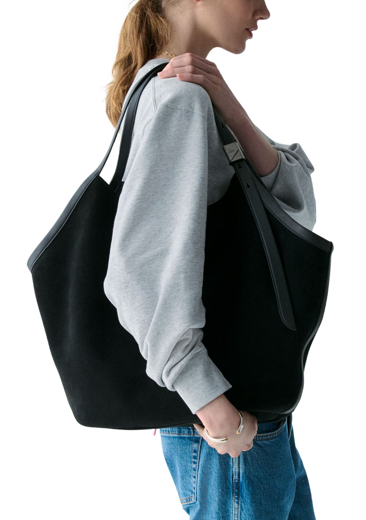 Deco Suede Large Tulip Tote Bag 