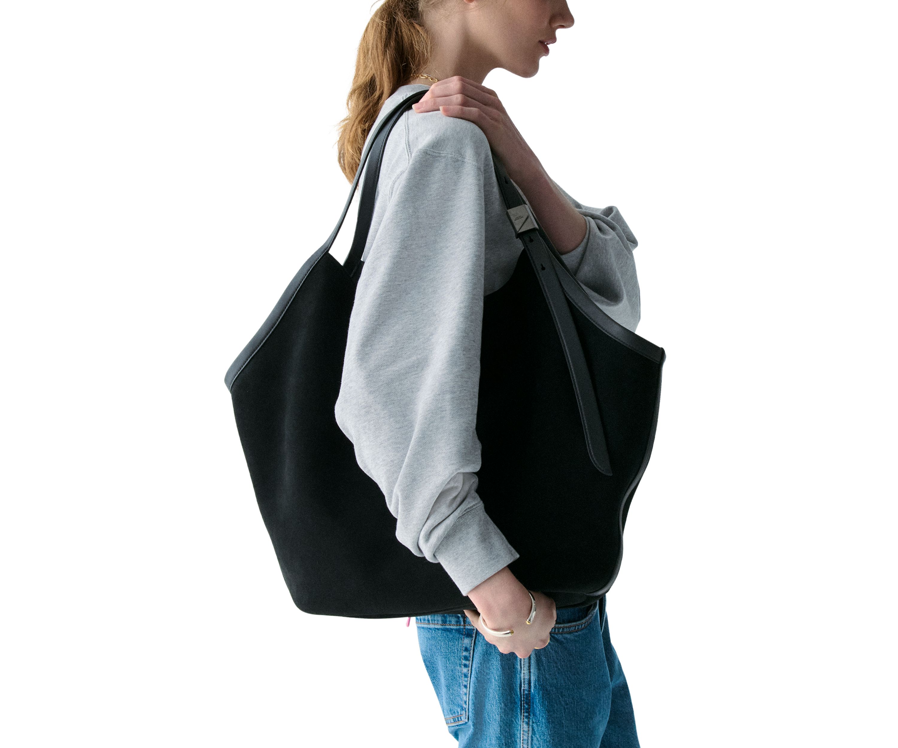 Deco Suede Large Tulip Tote Bag 