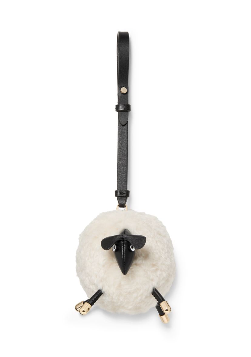 3D Faux Fur Sheep Bag Charm Keyfob
