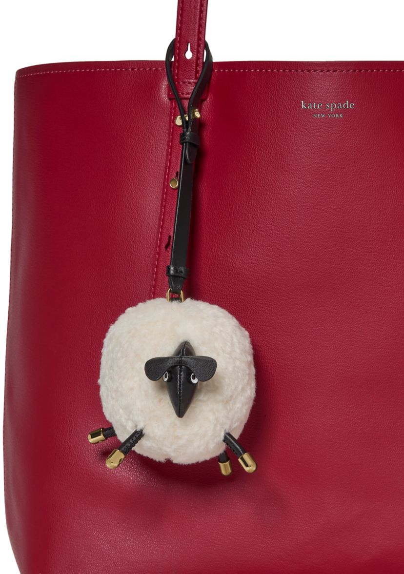 3D Faux Fur Sheep Bag Charm Keyfob