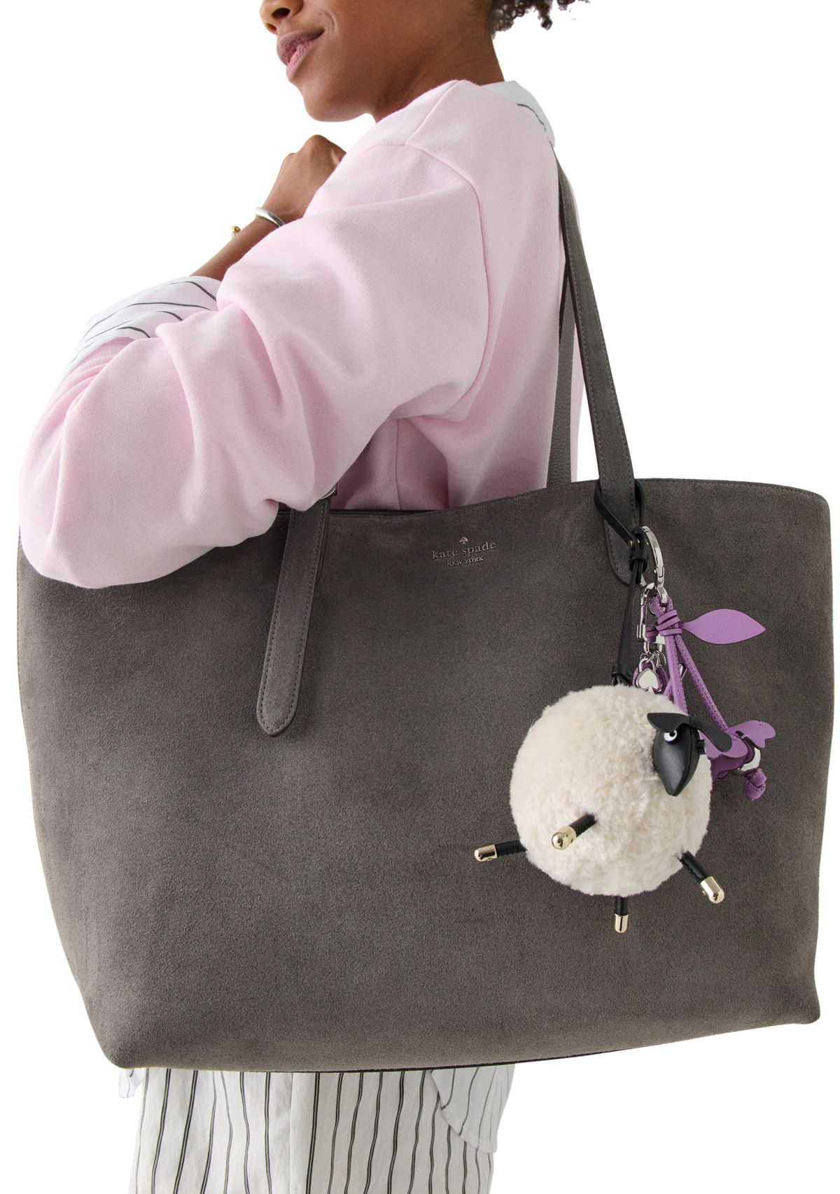 3D Faux Fur Sheep Bag Charm Keyfob