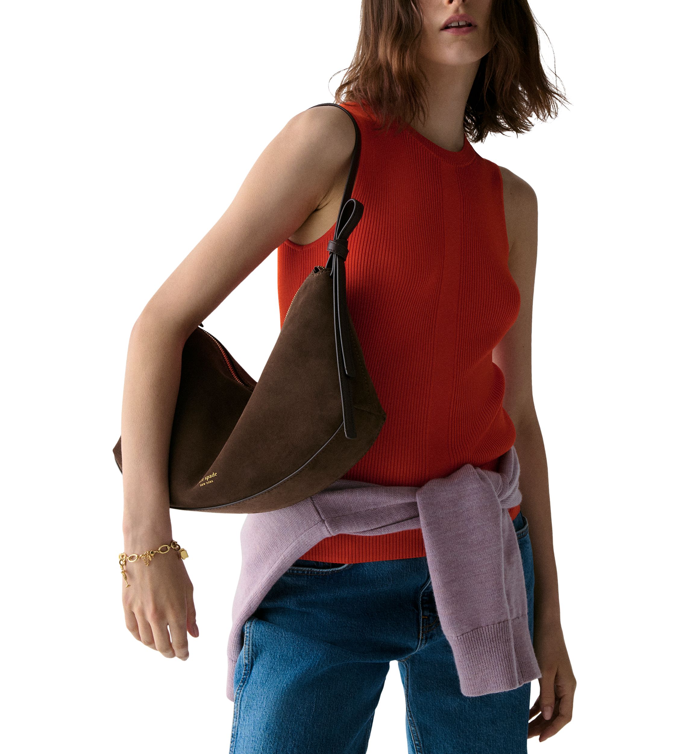Loop Suede Large Shoulder Bag 