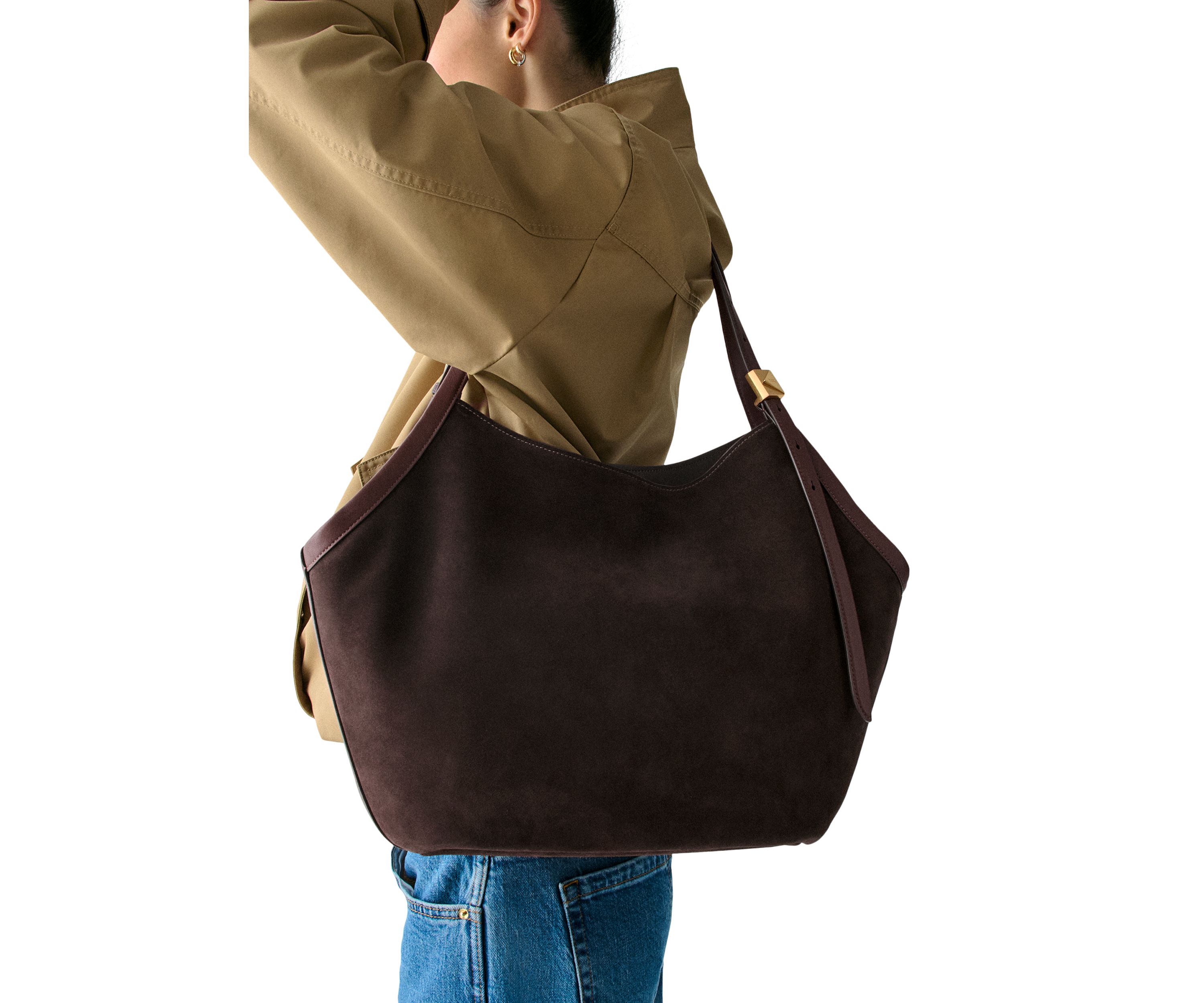 Deco Suede Tulip Tote Bag 