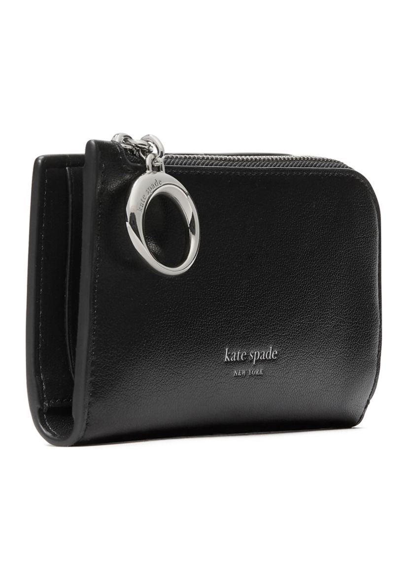 Halo Smooth Leather Small Bifold Zip Around Wallet