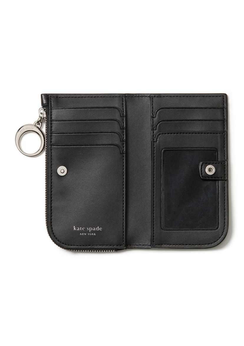 Halo Smooth Leather Small Bifold Zip Around Wallet