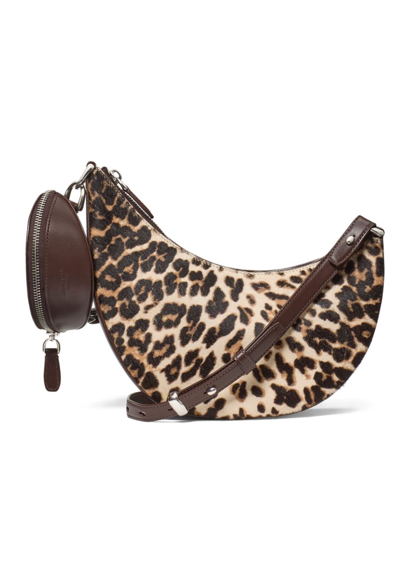 Downtown Leopard Print Calf Hair Crossbody 