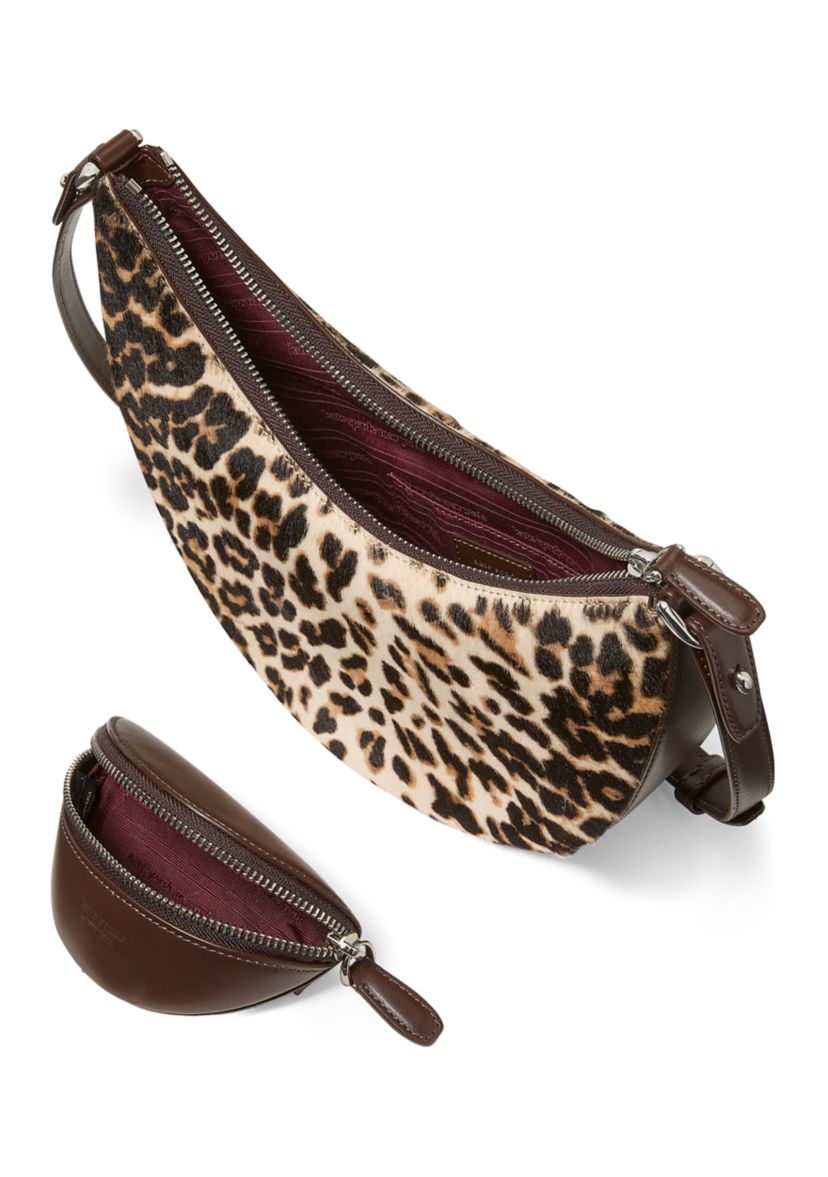 Downtown Leopard Print Calf Hair Crossbody 