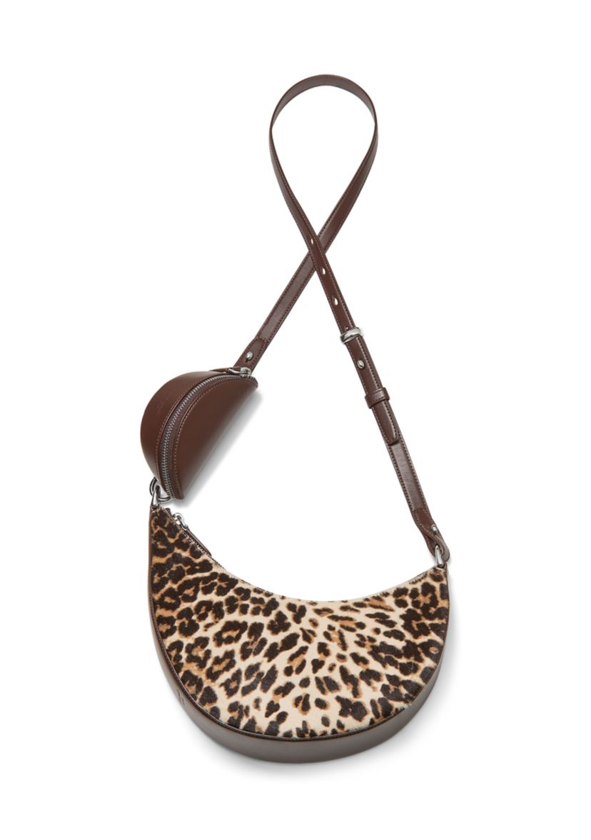 Downtown Leopard Print Calf Hair Crossbody 
