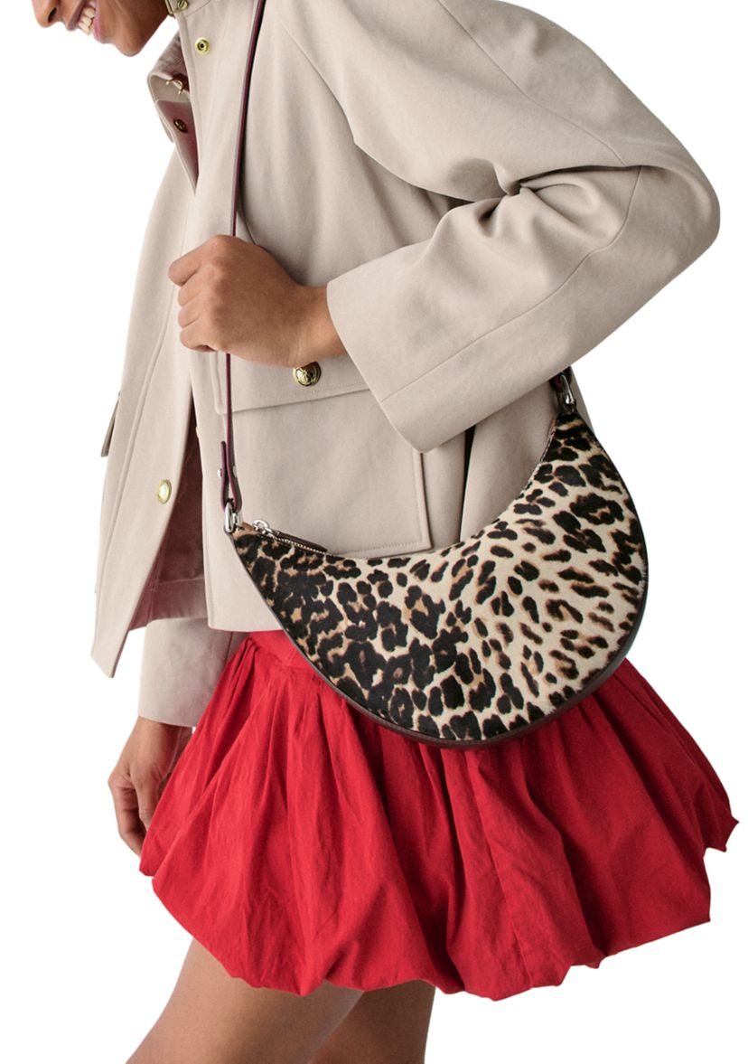 Downtown Leopard Print Calf Hair Crossbody 