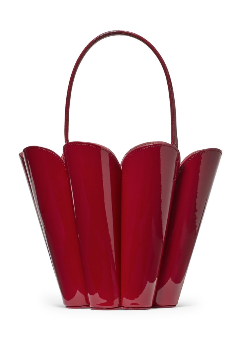 The Spade Patient Leather Flower Bucket Bag