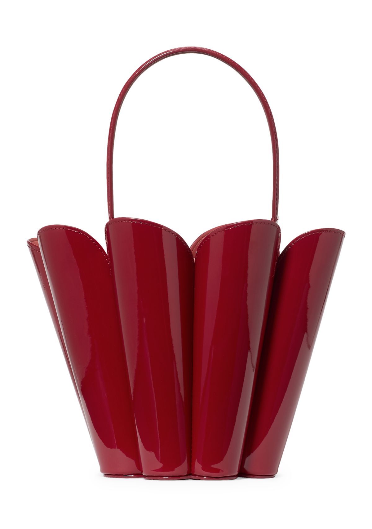 The Spade Patient Leather Flower Bucket Bag