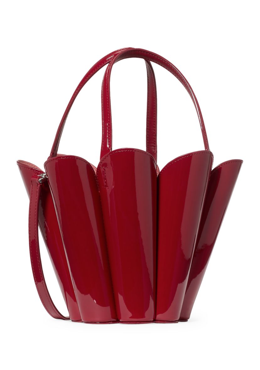 The Spade Patient Leather Flower Bucket Bag