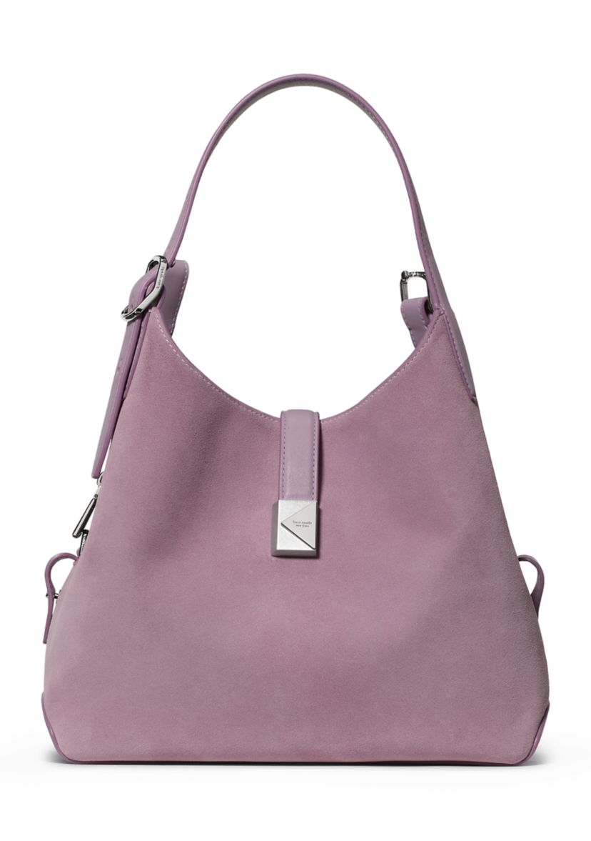 Deco Smooth Leather and Suede Crossbody Tote