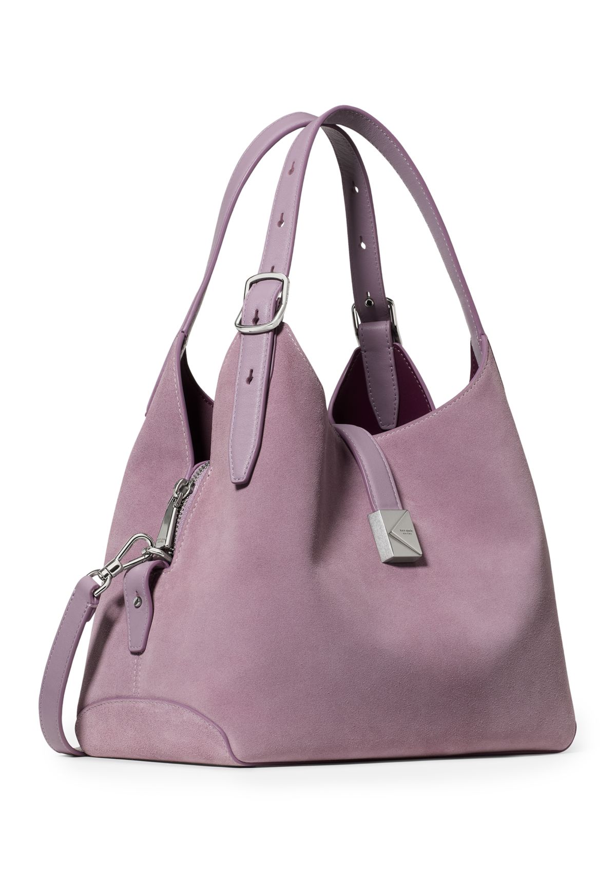 Deco Smooth Leather and Suede Crossbody Tote