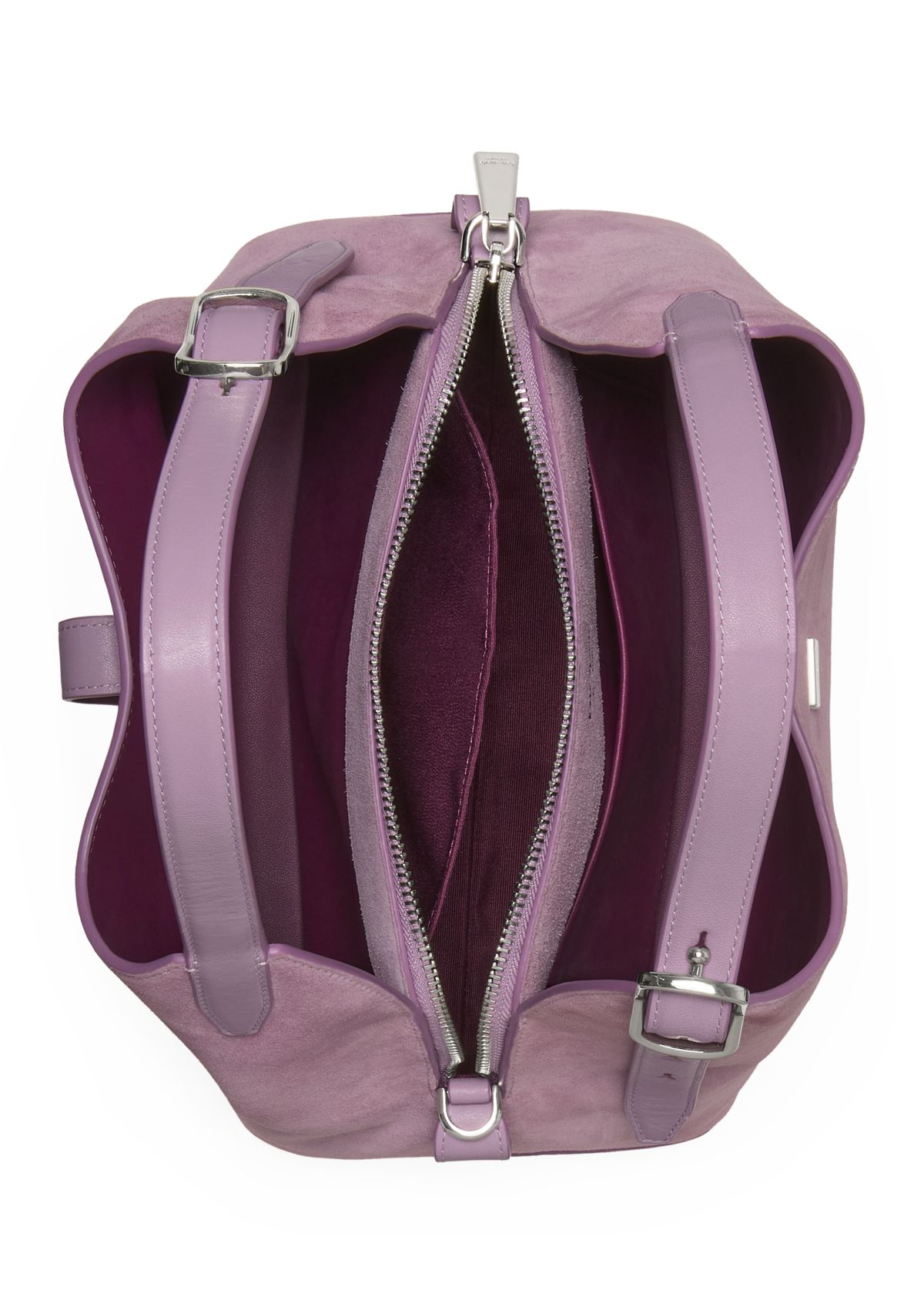 Deco Smooth Leather and Suede Crossbody Tote