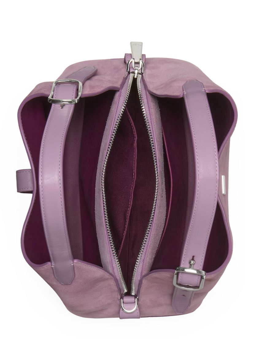 Deco Smooth Leather and Suede Crossbody Tote