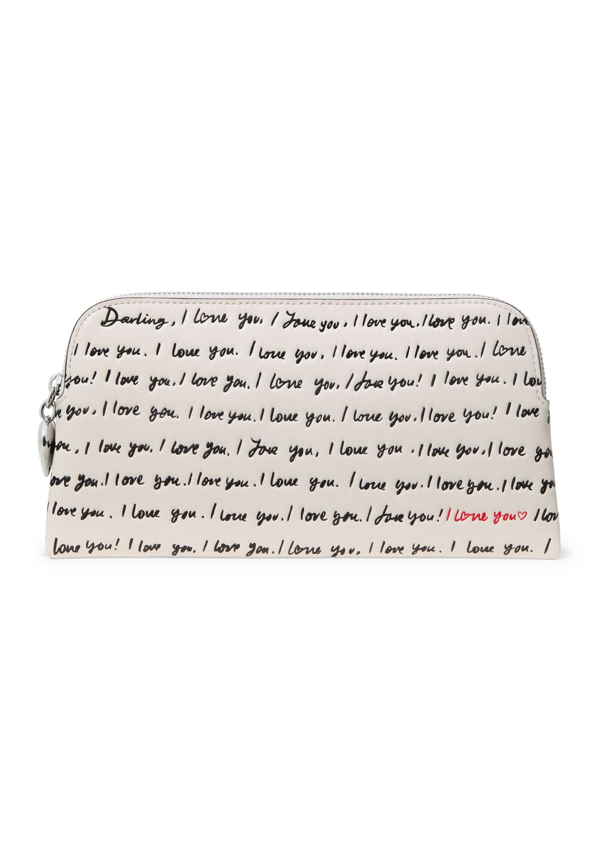 Devin "I Love You" Script Embossed Leather Pouch