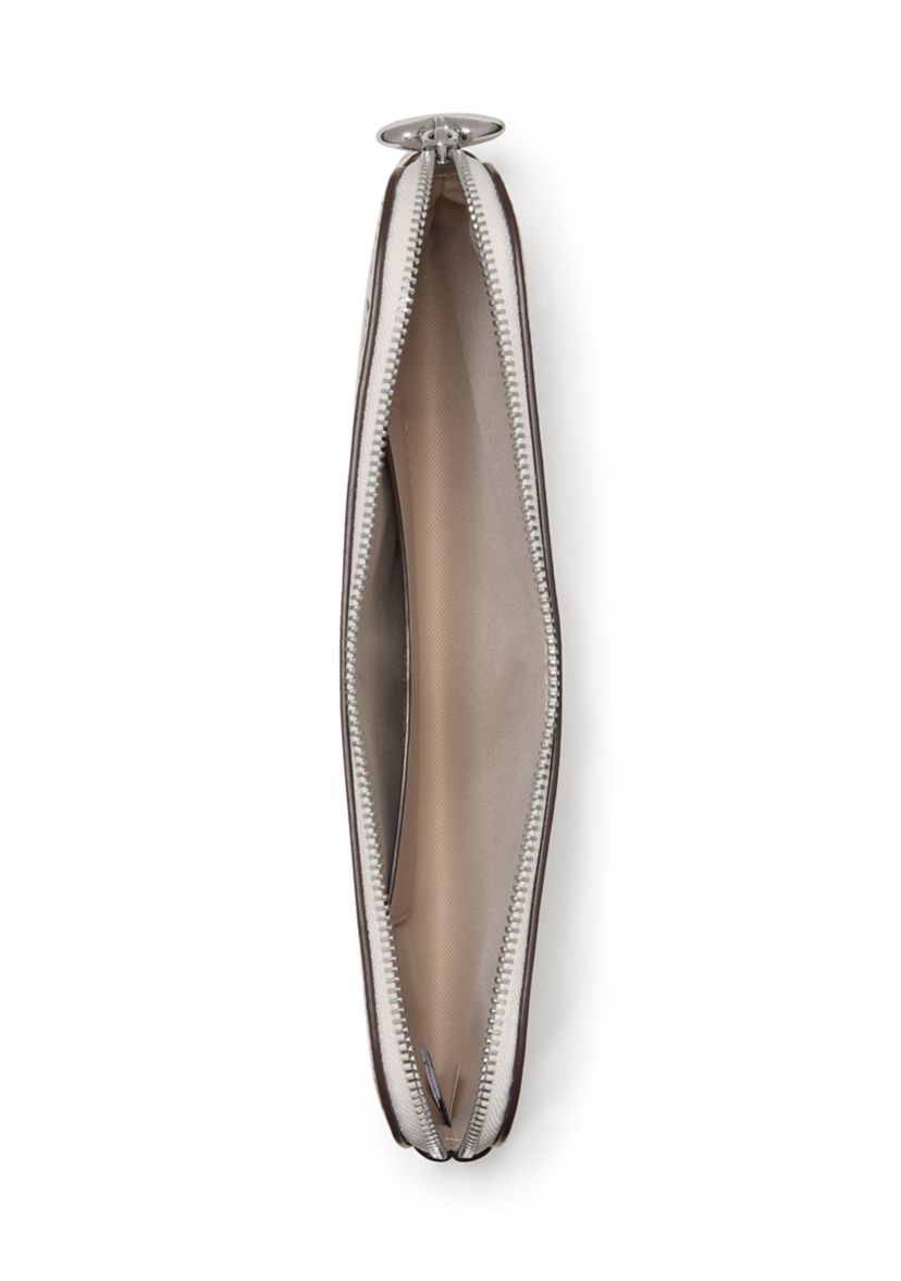 Devin "I Love You" Script Embossed Leather Pouch