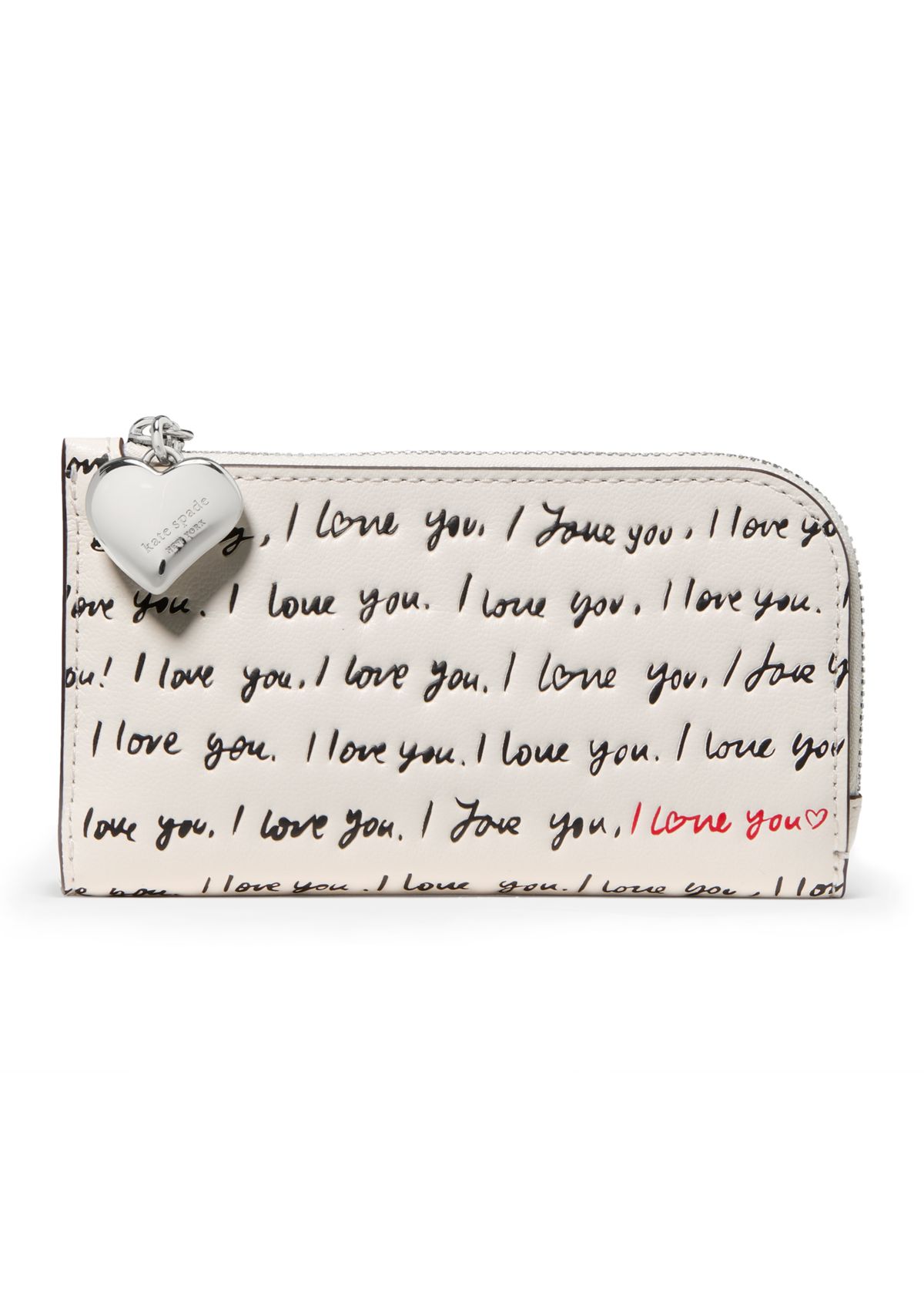 Devin "I Love You" Script Embossed Leather Small Bi-Fold Wallet