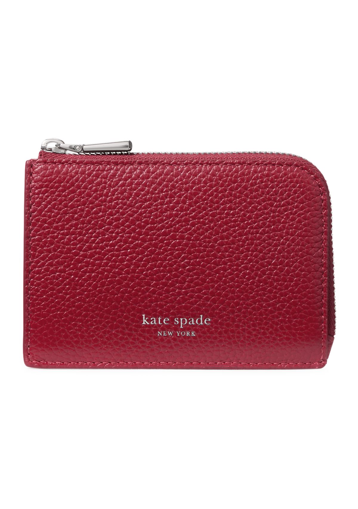 Mini Glazed Leather Zip Card Case