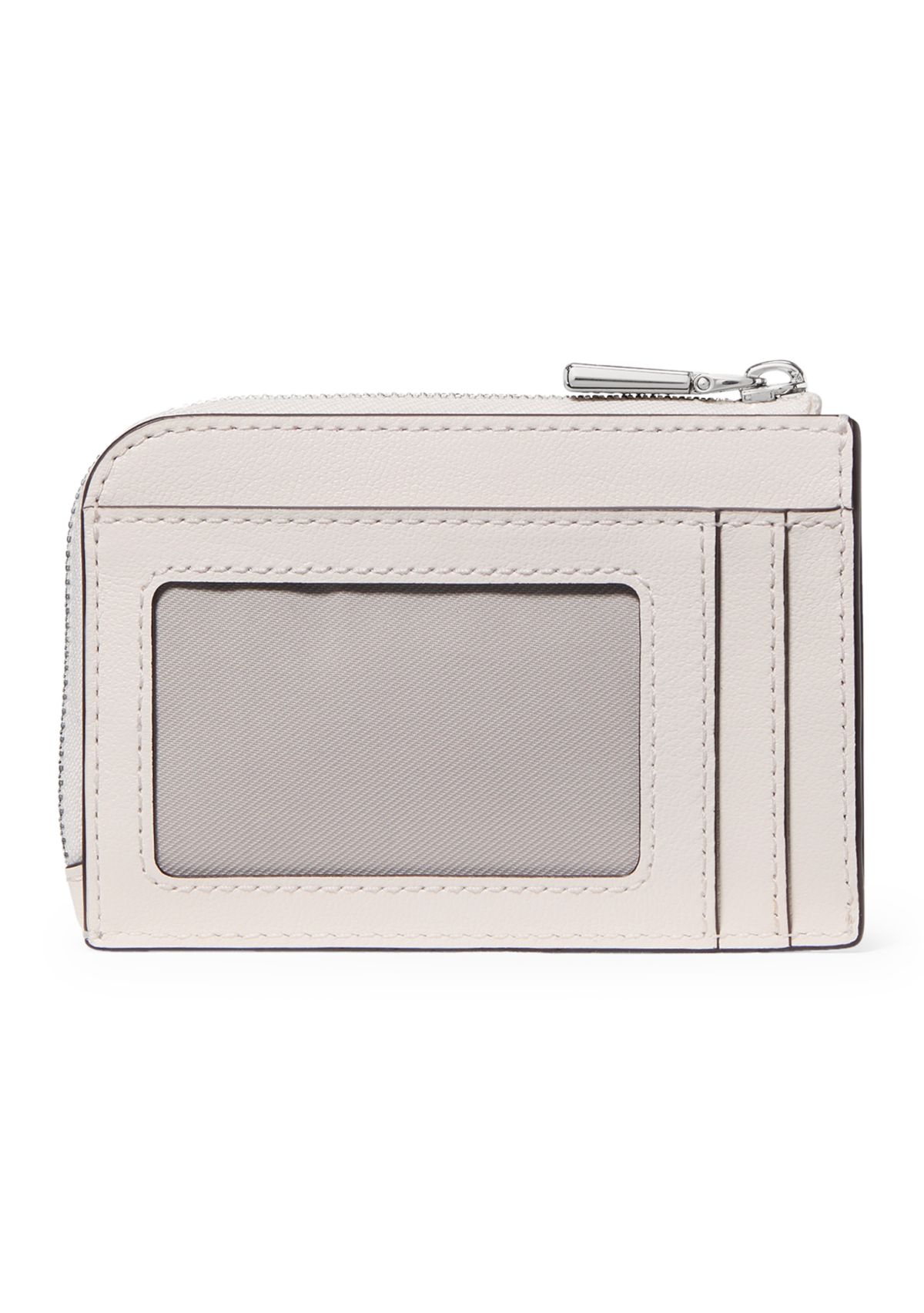 "I Love You" Embossed Leather Mini Zip Card Case 