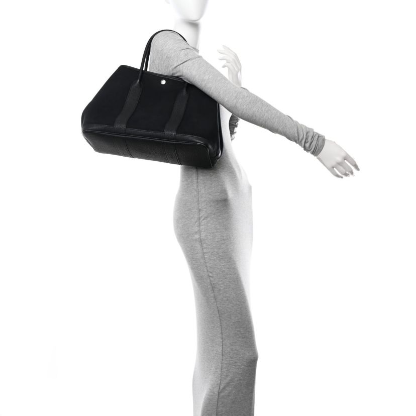 Hermes Buffle Skipper Toile Garden Party 36 MM Tote Marron Fonce -FINAL SALE NO RETURNS