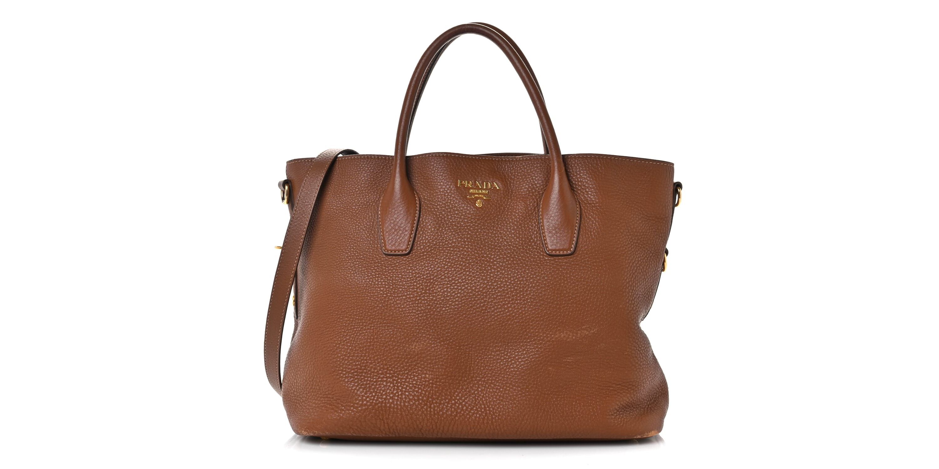 Prada Adjustable Two-Way Tote Bag Vitello Daino -FINAL SALE NO RETURNS