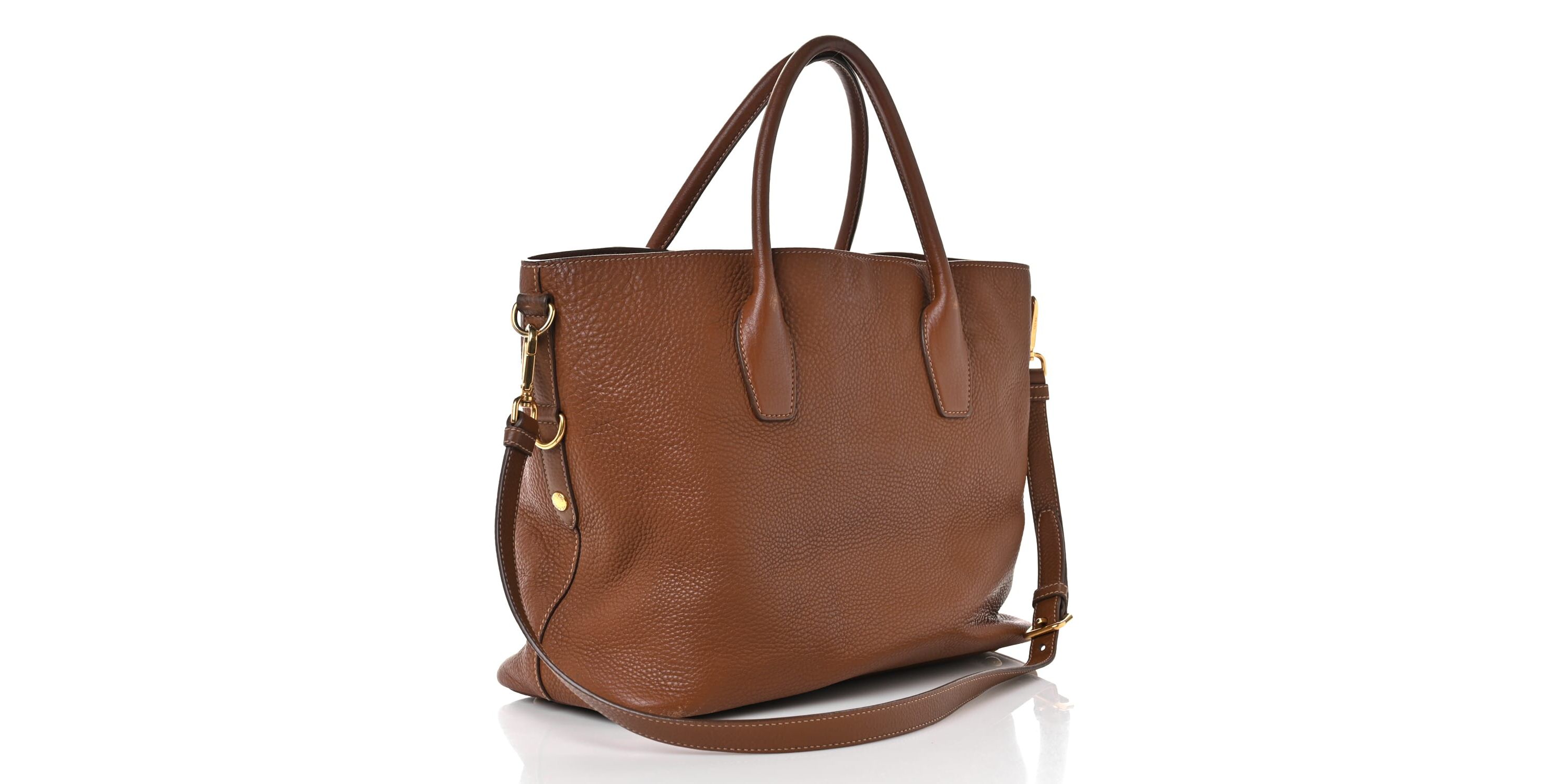 Prada Adjustable Two-Way Tote Bag Vitello Daino -FINAL SALE NO RETURNS
