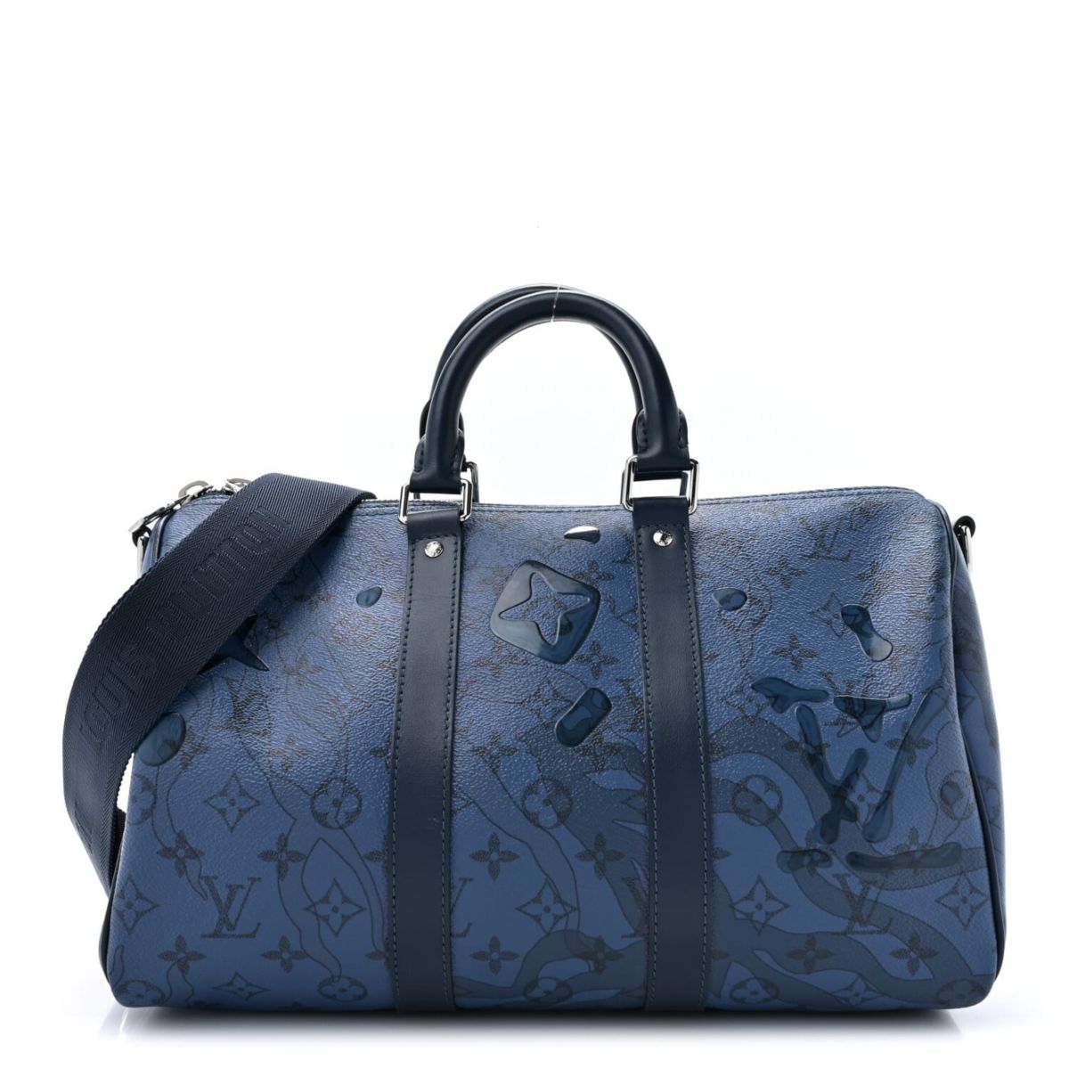 Louis Vuitton Monogram Aqua Garden Keepall Bandouliere 35 Blue -FINAL SALE NO RETURNS