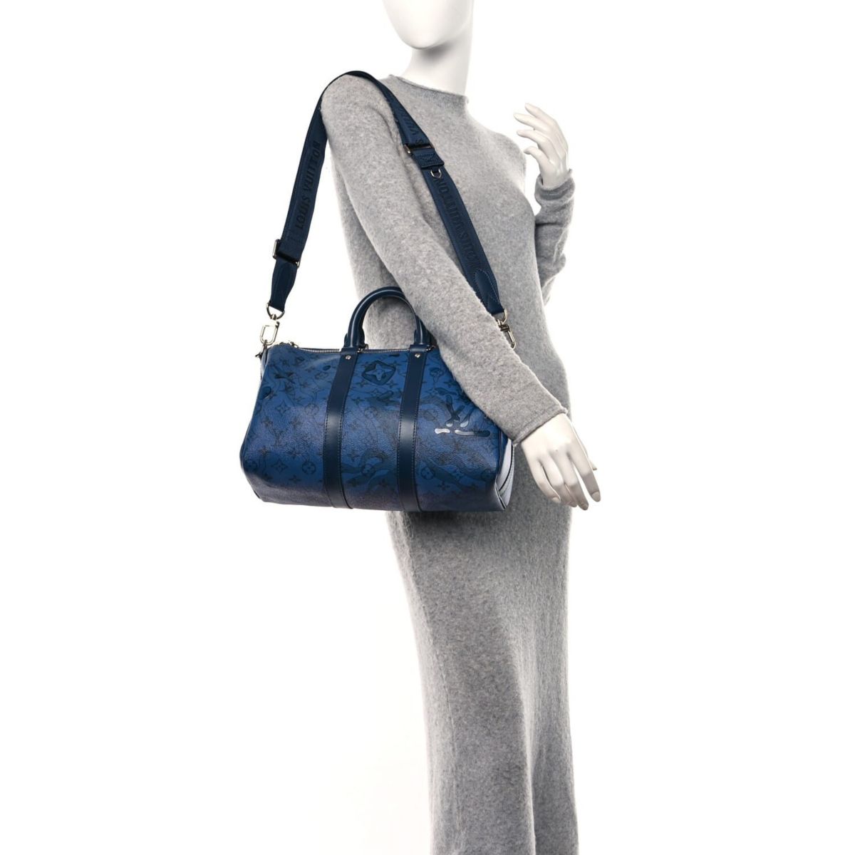 Louis Vuitton Monogram Aqua Garden Keepall Bandouliere 35 Blue -FINAL SALE NO RETURNS