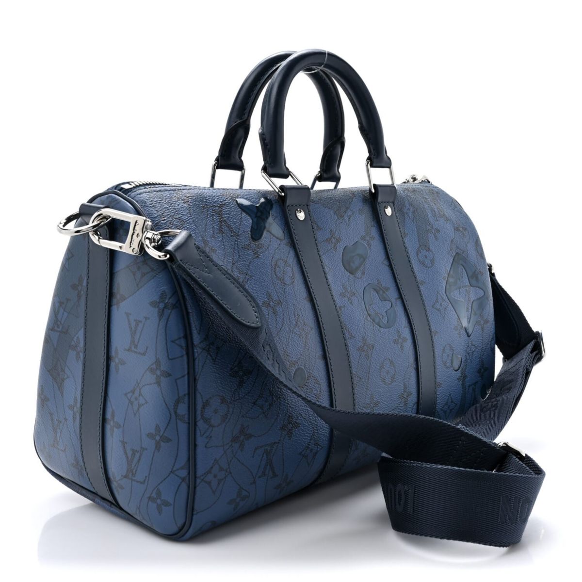 Louis Vuitton Monogram Aqua Garden Keepall Bandouliere 35 Blue -FINAL SALE NO RETURNS