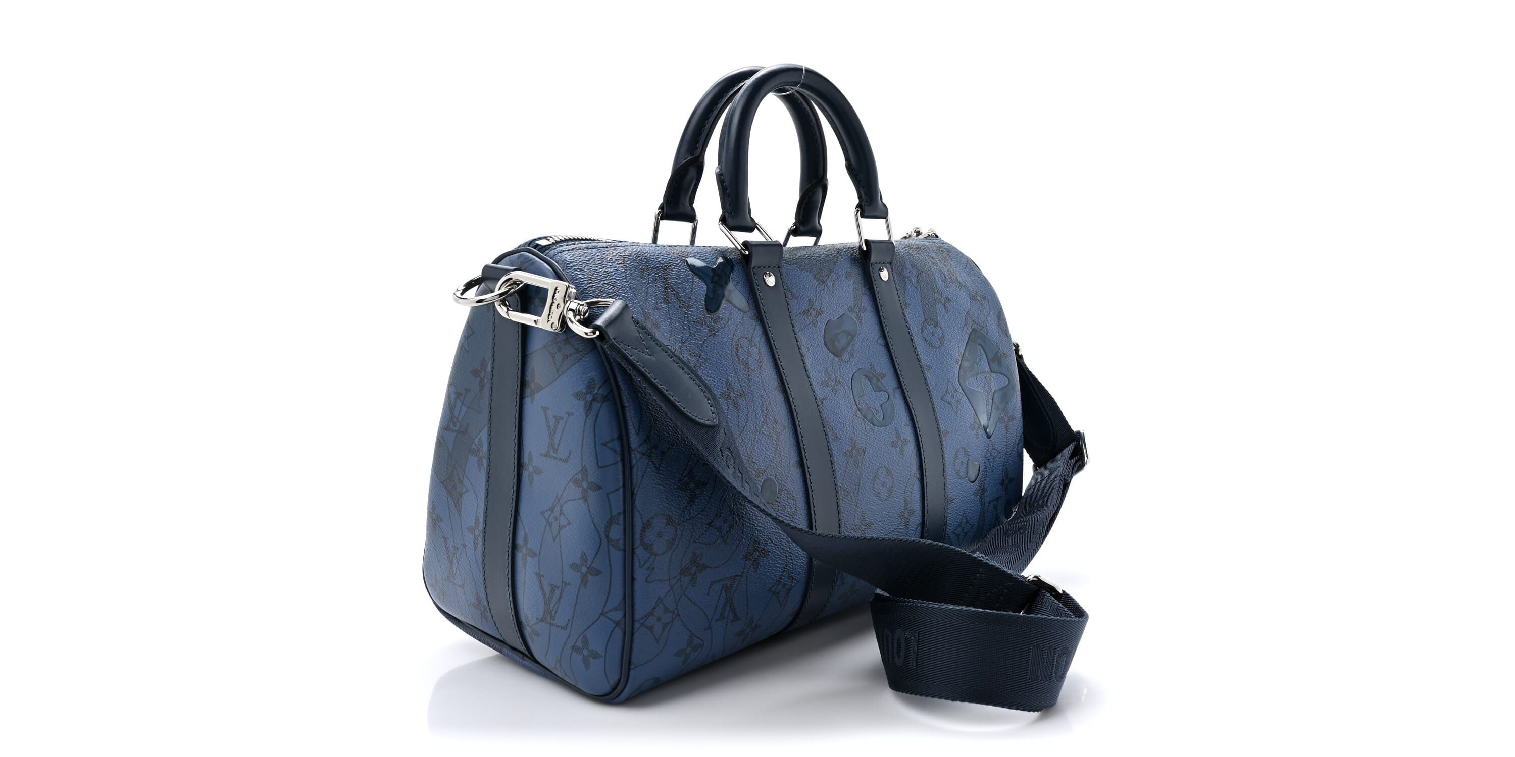 Louis Vuitton Monogram Aqua Garden Keepall Bandouliere 35 Blue -FINAL SALE NO RETURNS