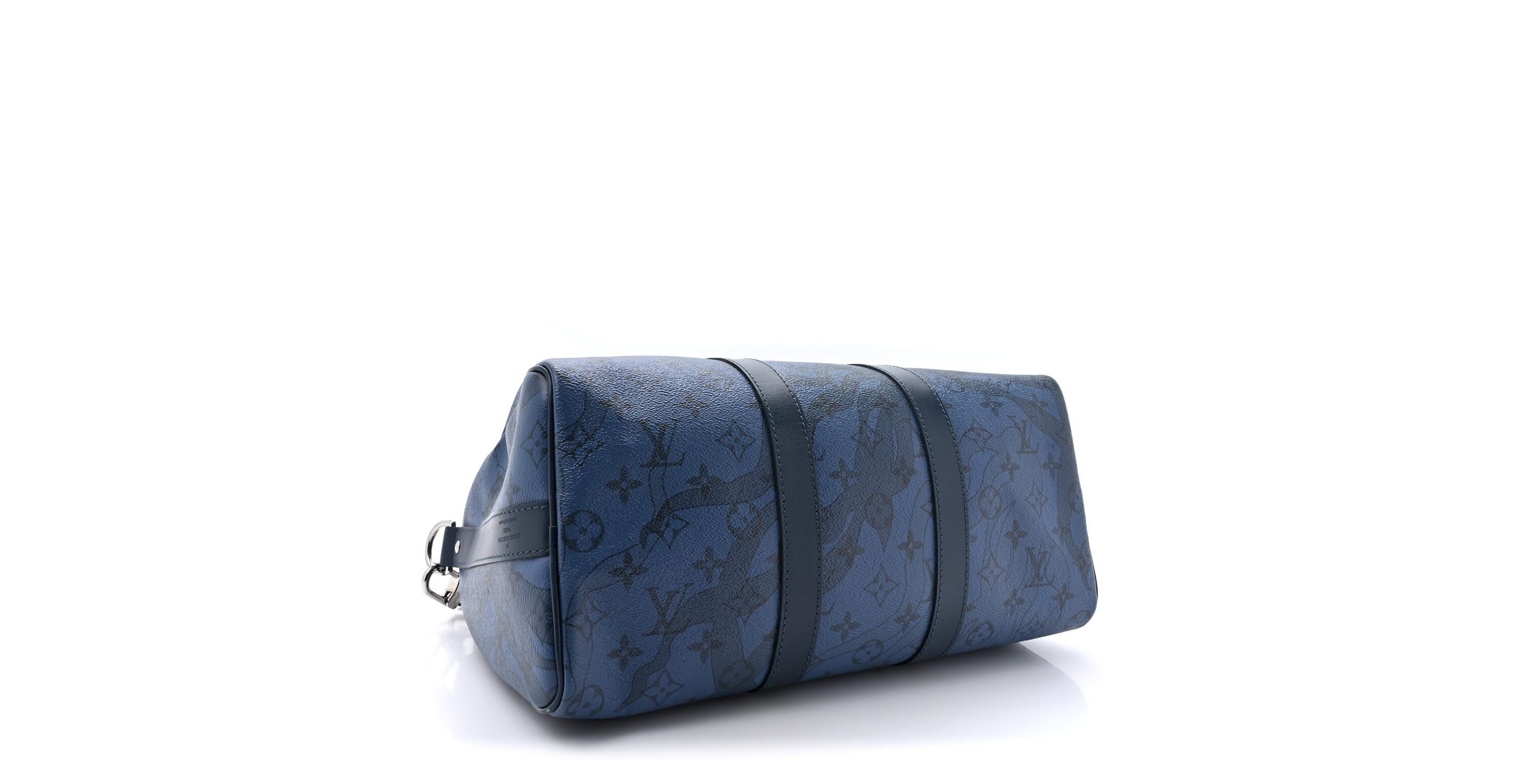 Louis Vuitton Monogram Aqua Garden Keepall Bandouliere 35 Blue -FINAL SALE NO RETURNS