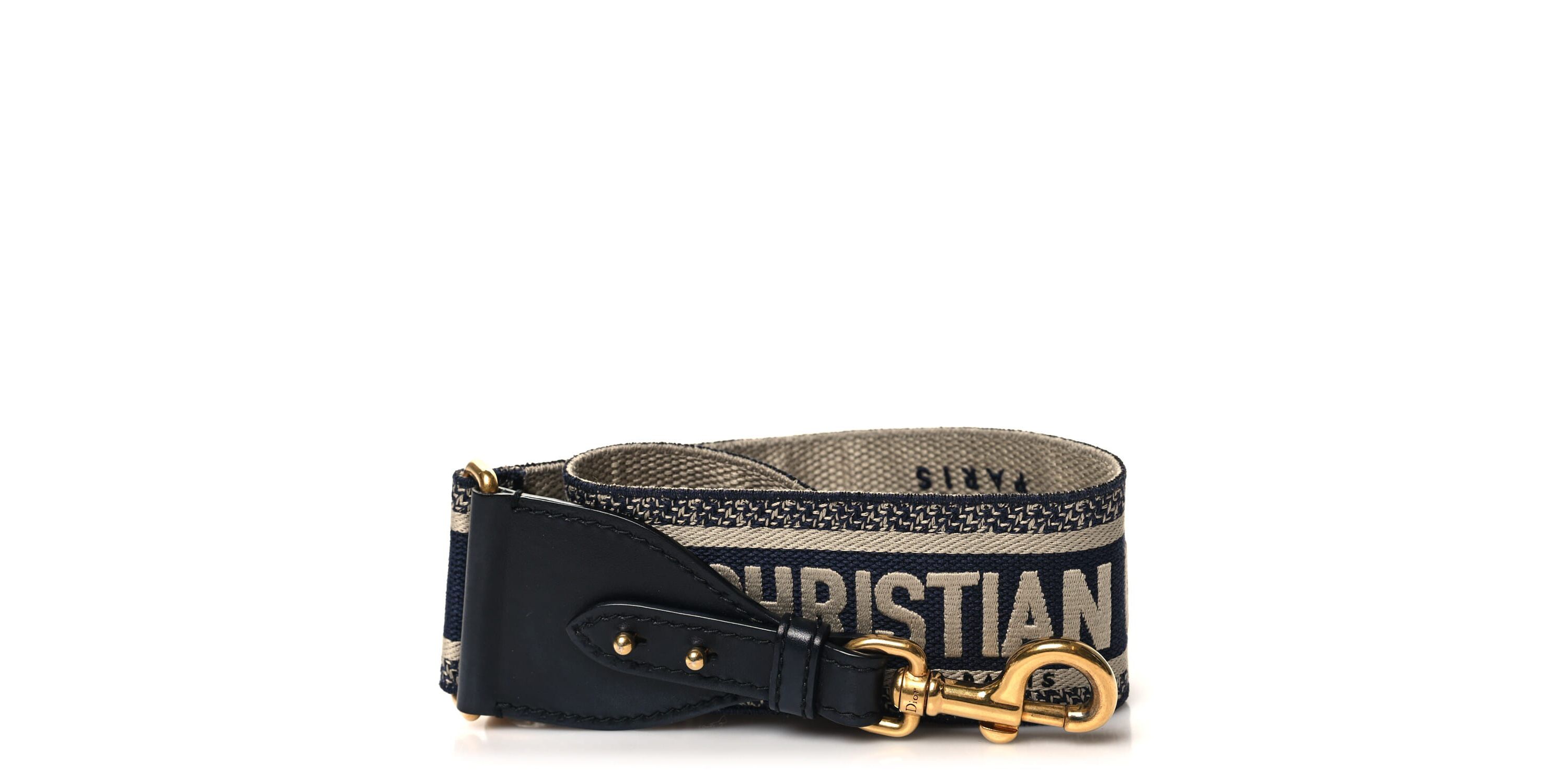 Dior Canvas Embroidered Shoulder Strap Blue -FINAL SALE NO RETURNS