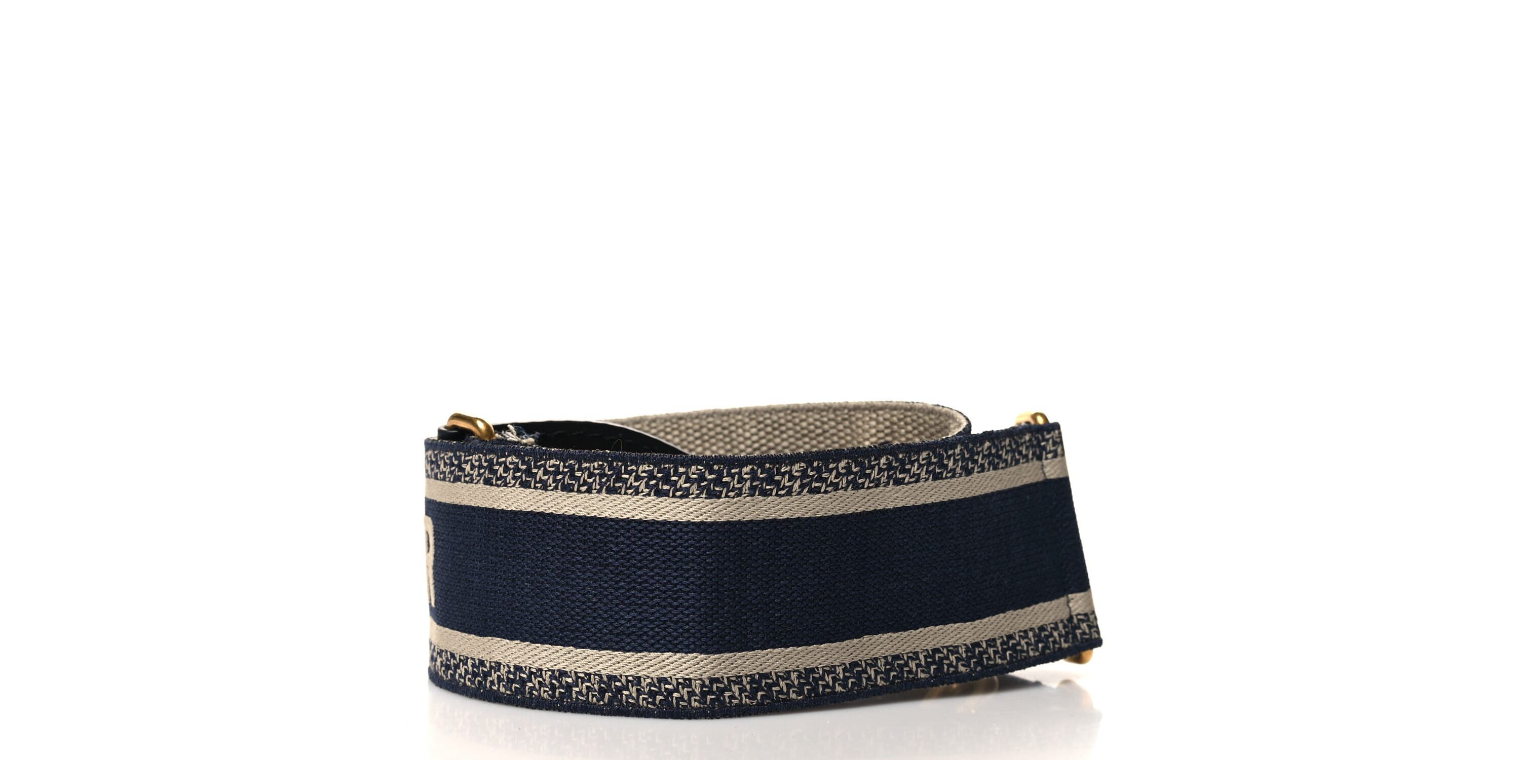 Dior Canvas Embroidered Shoulder Strap Blue -FINAL SALE NO RETURNS