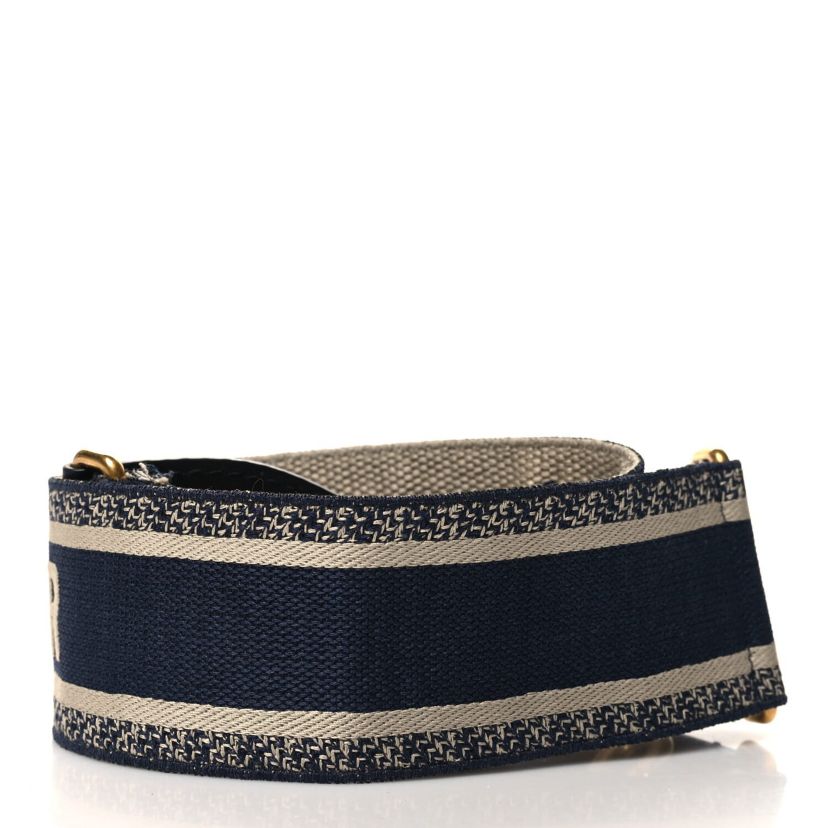 Dior Canvas Embroidered Shoulder Strap Blue -FINAL SALE NO RETURNS