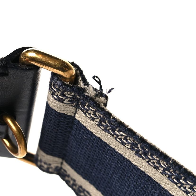 Dior Canvas Embroidered Shoulder Strap Blue -FINAL SALE NO RETURNS