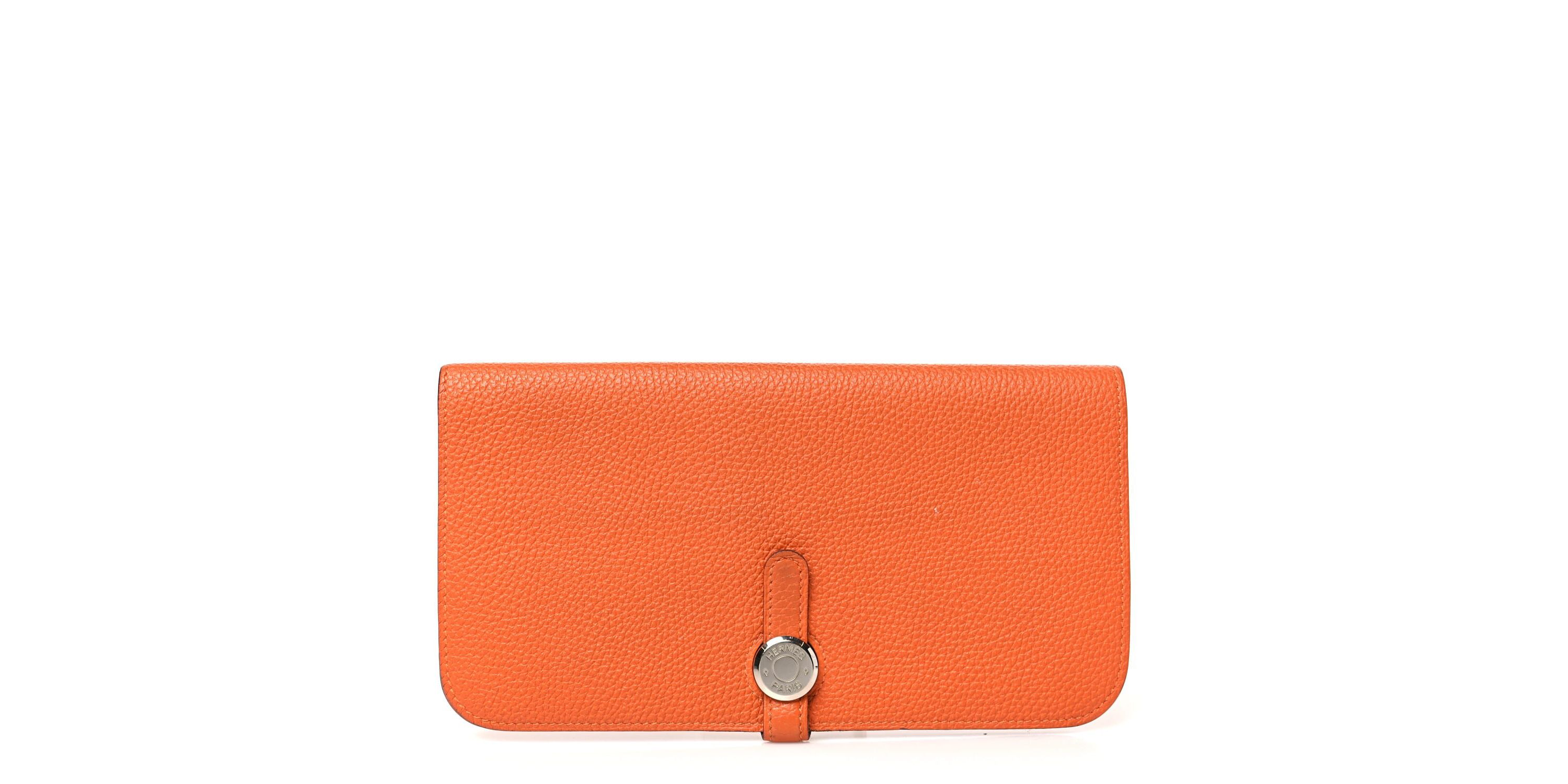 Hermes Togo Dogon Recto Verso Wallet Orange -FINAL SALE NO RETURNS