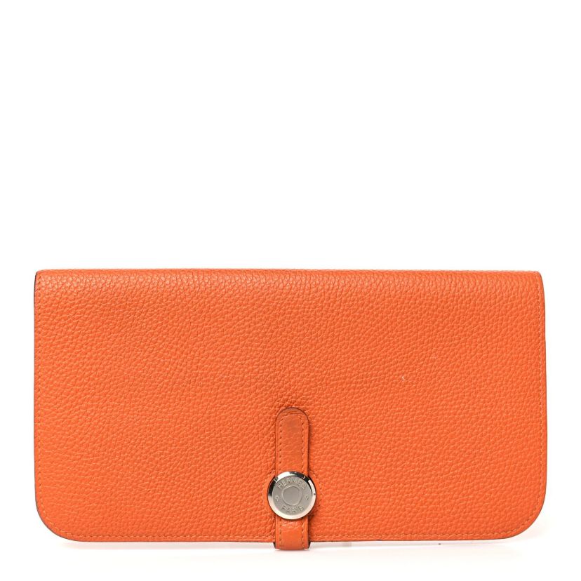 Hermes Togo Dogon Recto Verso Wallet Orange -FINAL SALE NO RETURNS